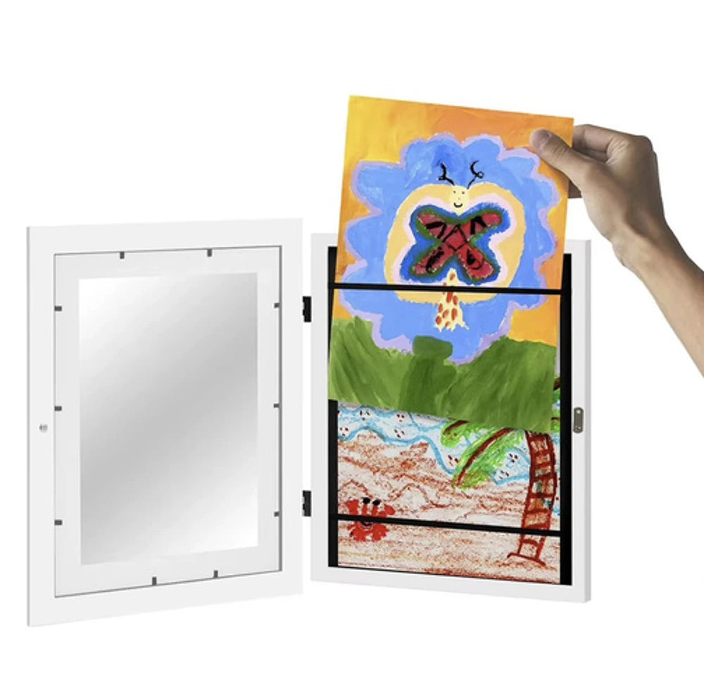 Cadre pour les dessins de vos enfants - ouverture magnétique et réserve de dessin avec élastique