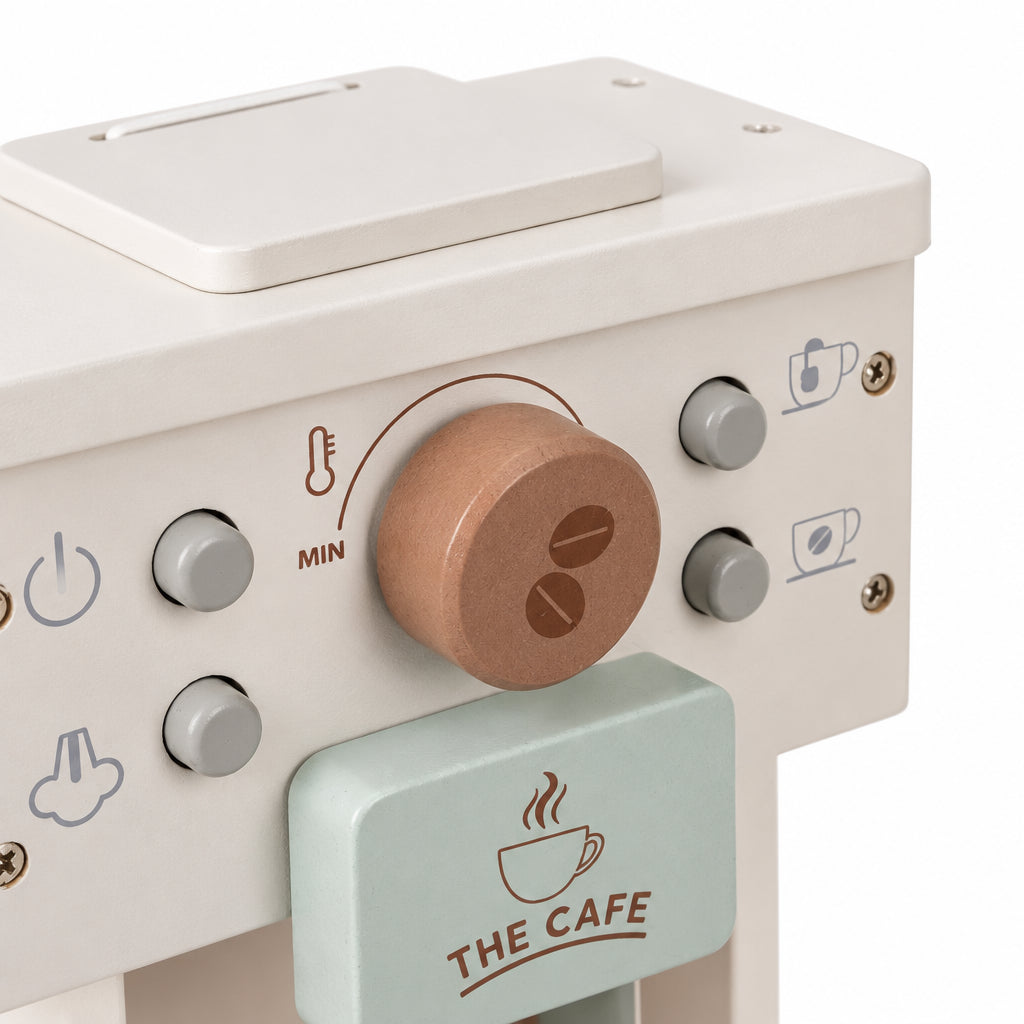 Cafetière jouet en bois avec tasses et capsules