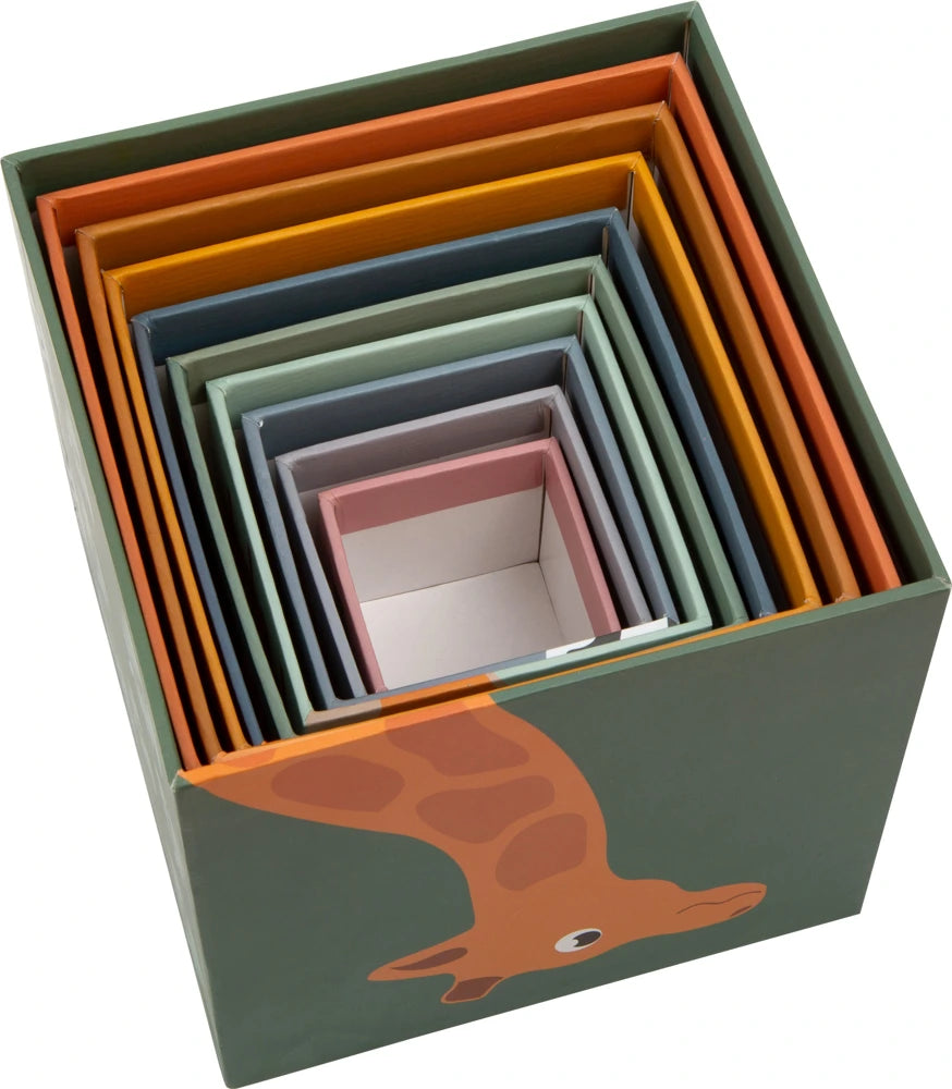 Cubes Empilables Safari en Bois — Jouet Éveil Bébé 12 mois Small Foot