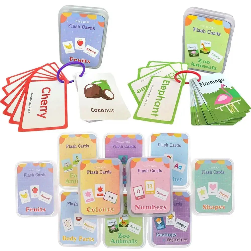 Cartes Éducatives en Anglais pour Enfants - Set de Cartes d'Apprentissage Cognitif - Mon Jouet Montessori