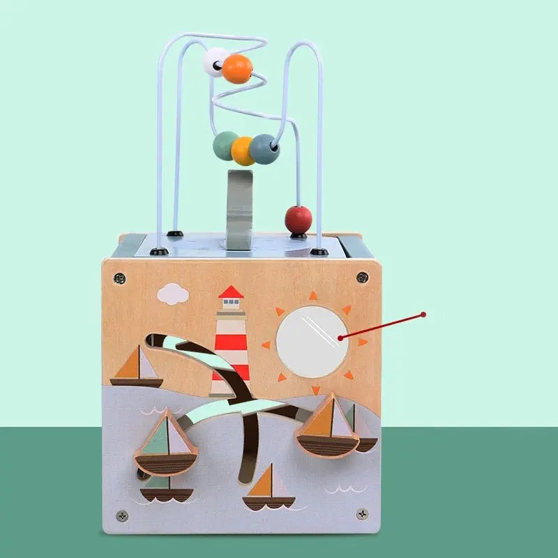 Cube d'Activité en Bois Montessori 5 en 1 - Jouet d'Apprentissage pour Tout - Petits - Mon Jouet Montessori