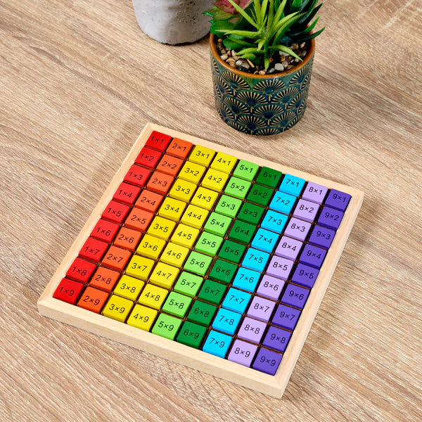 Table de multiplication en bois Montessori – 81 cubes