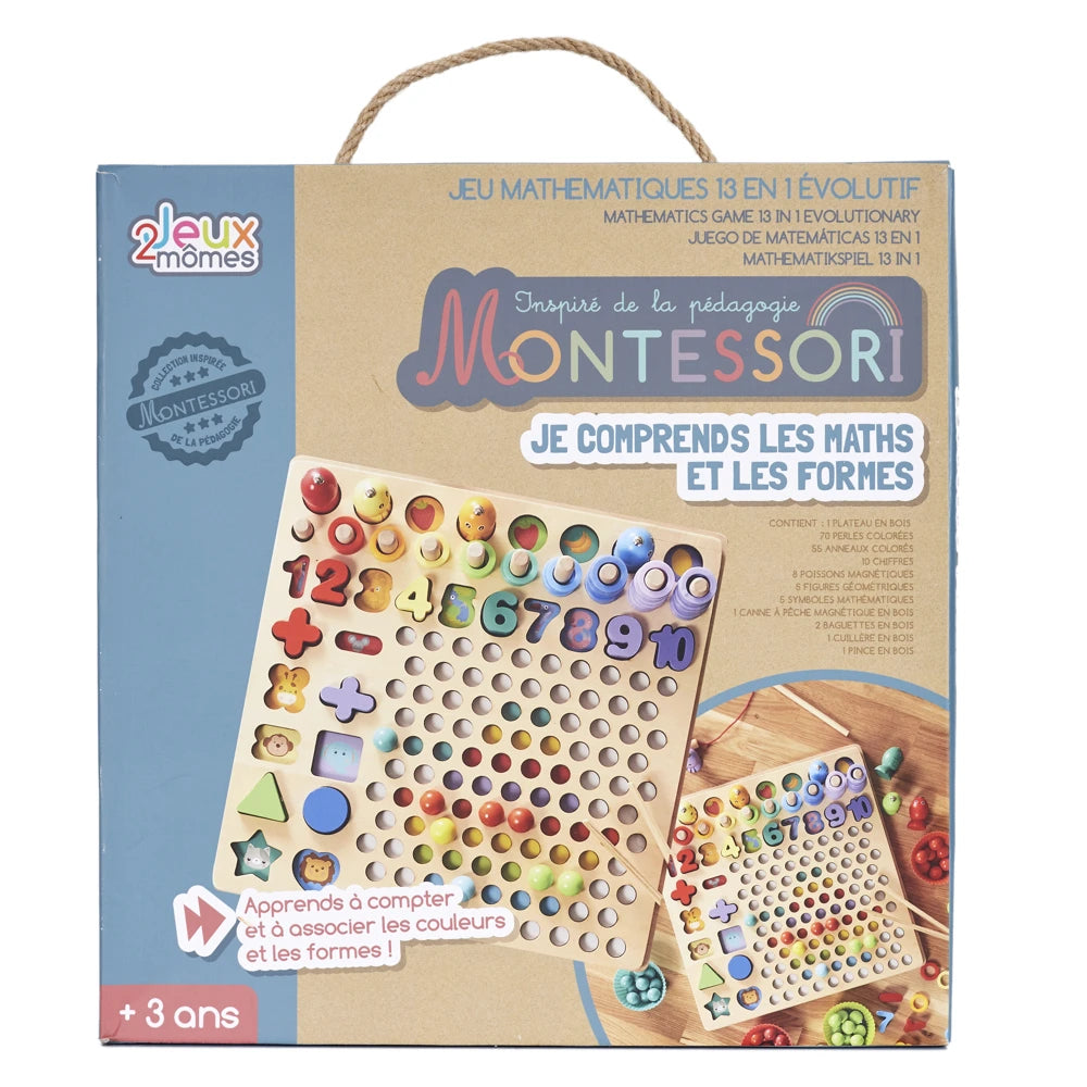 Jeu Mathématiques Montessori 13 en 1 — Coffret Évolutif de 3 à 10 ans