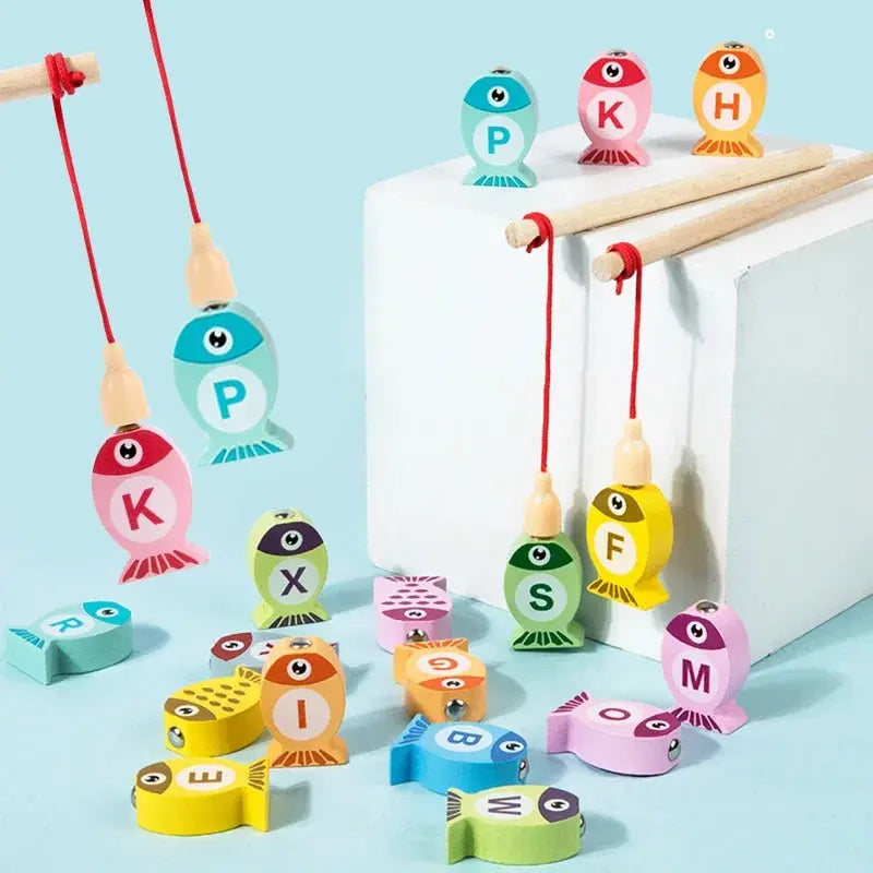 Jeu de pêche Magnétique Montessori en Bois -  Mon Jouet Montessori