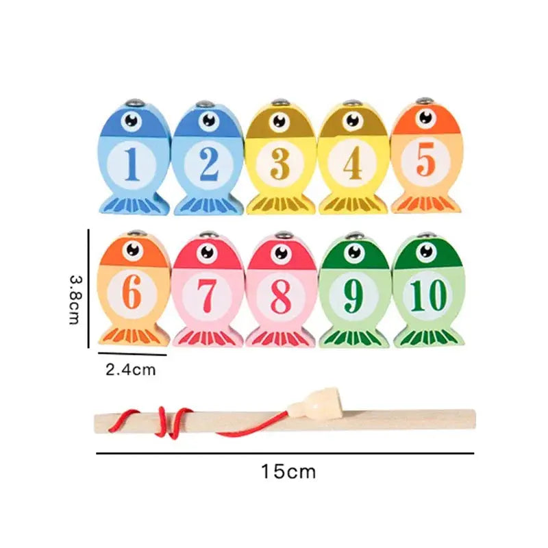 Jeu de pêche Magnétique Montessori en Bois - Mon Jouet Montessori