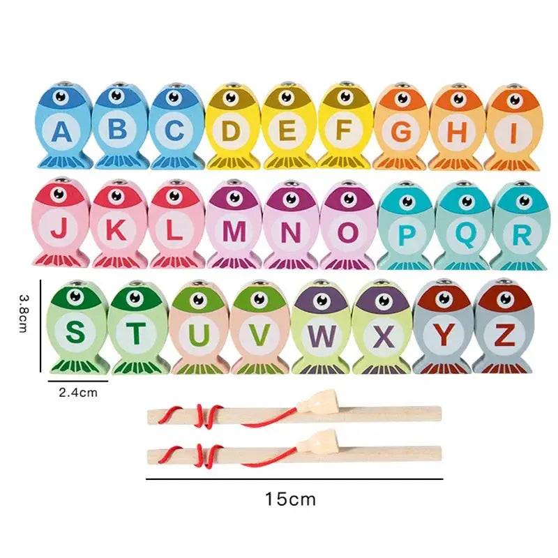 Jeu de pêche Magnétique Montessori en Bois - Mon Jouet Montessori