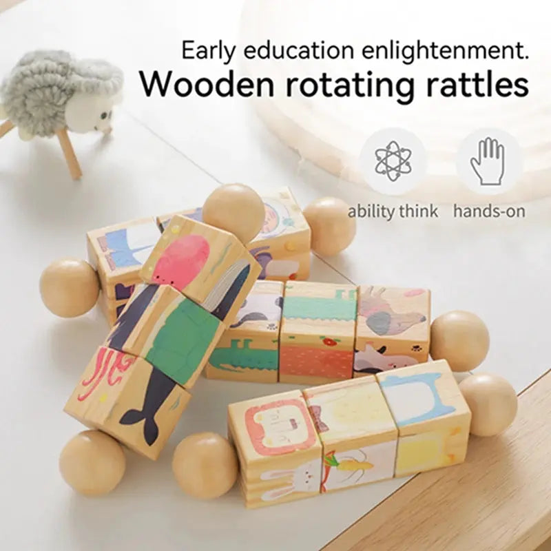 Jouet en Bois Éducatif Animaux - Puzzle Rotatif et Éveil Sensoriel - Mon Jouet Montessori