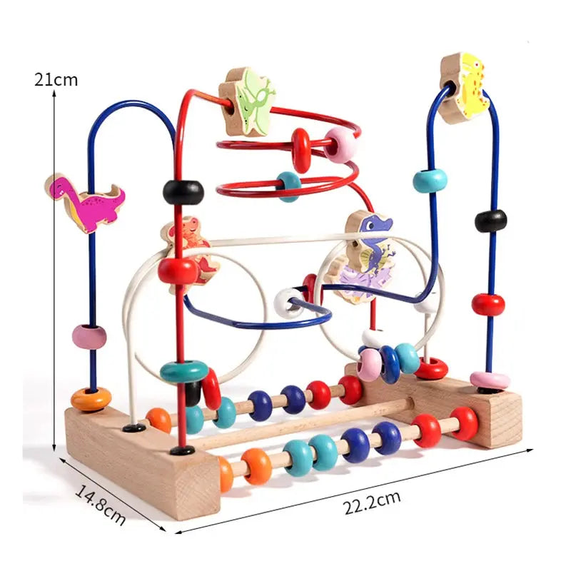 Jouets Montessori pour bébé, montagnes russes en bois, labyrinthe de perles, boulier, jouets mathématiques, jouets éducatifs précoces pour enfants de 1 à 3 ans - Mon Jouet Montessori