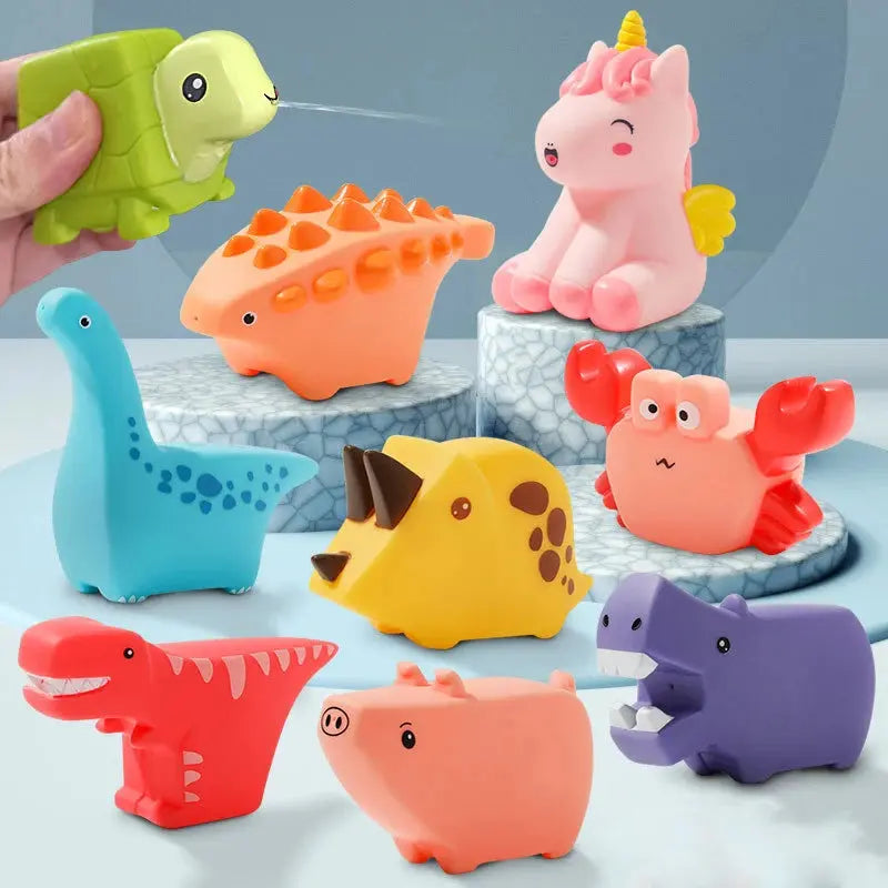Jouets de bain pour bébé, 6 pièces/ensemble, animaux en caoutchouc, salle de bain pour enfants, baignoire d'eau, jouets à presser pour piscine d'été -  Mon Jouet Montessori