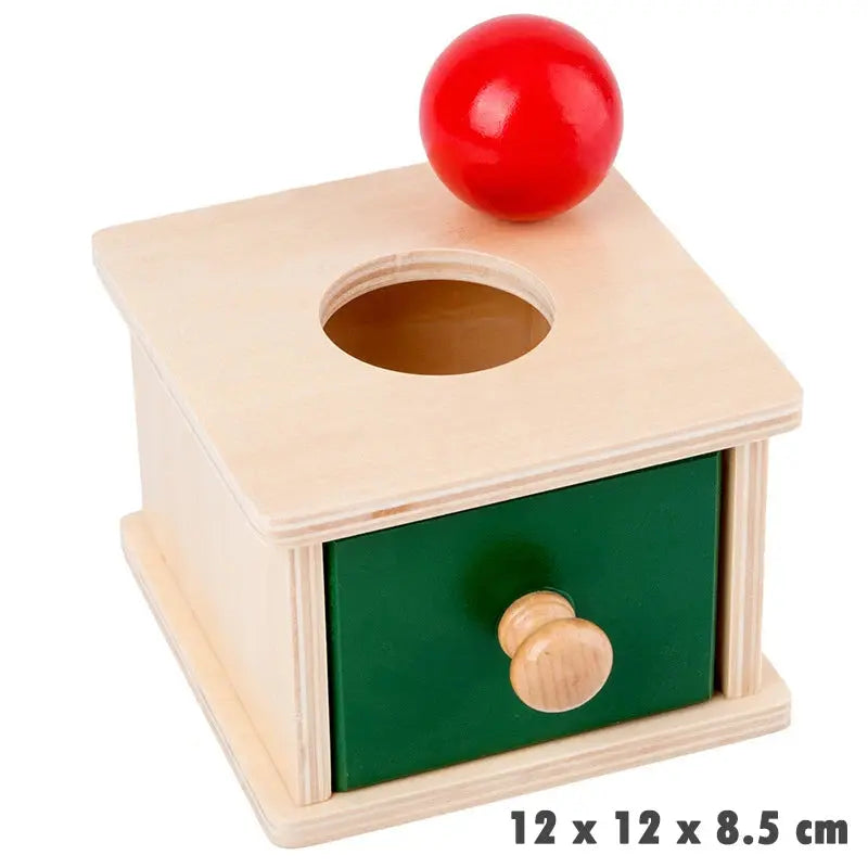 Kindergarten Montessori Wooden Toys Winder Object Permanence Box Coin Box Drawer Game Textile Drum Teaching Aids Sensory Toys - Mon Jouet Montessori