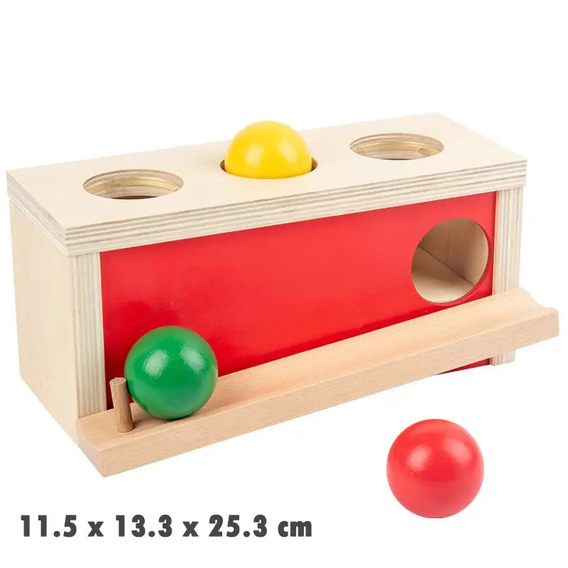 Kindergarten Montessori Wooden Toys Winder Object Permanence Box Coin Box Drawer Game Textile Drum Teaching Aids Sensory Toys - Mon Jouet Montessori