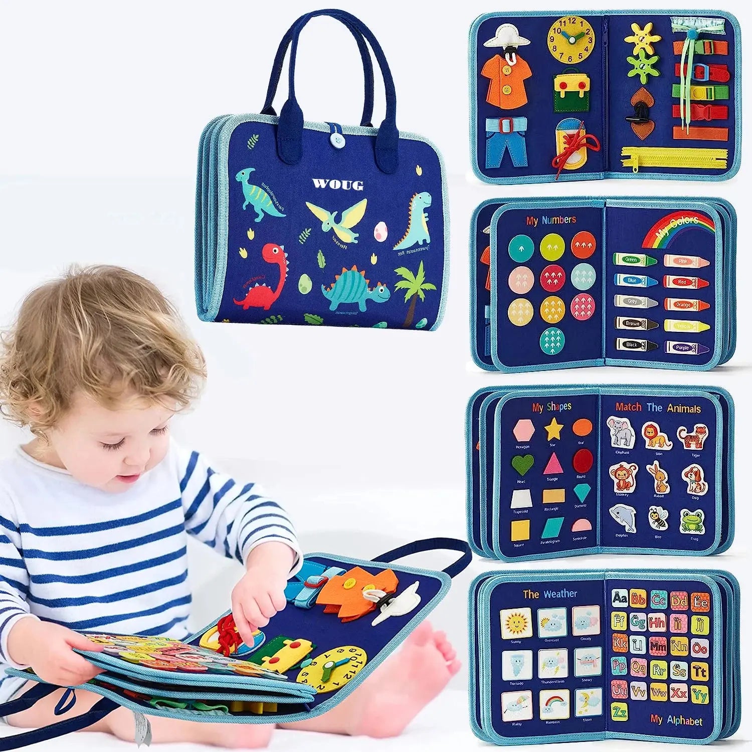 Kit Sensoriel Montessori 7 en 1 - Tableau d'Apprentissage pour Tout-Petits - Mon Jouet Montessori