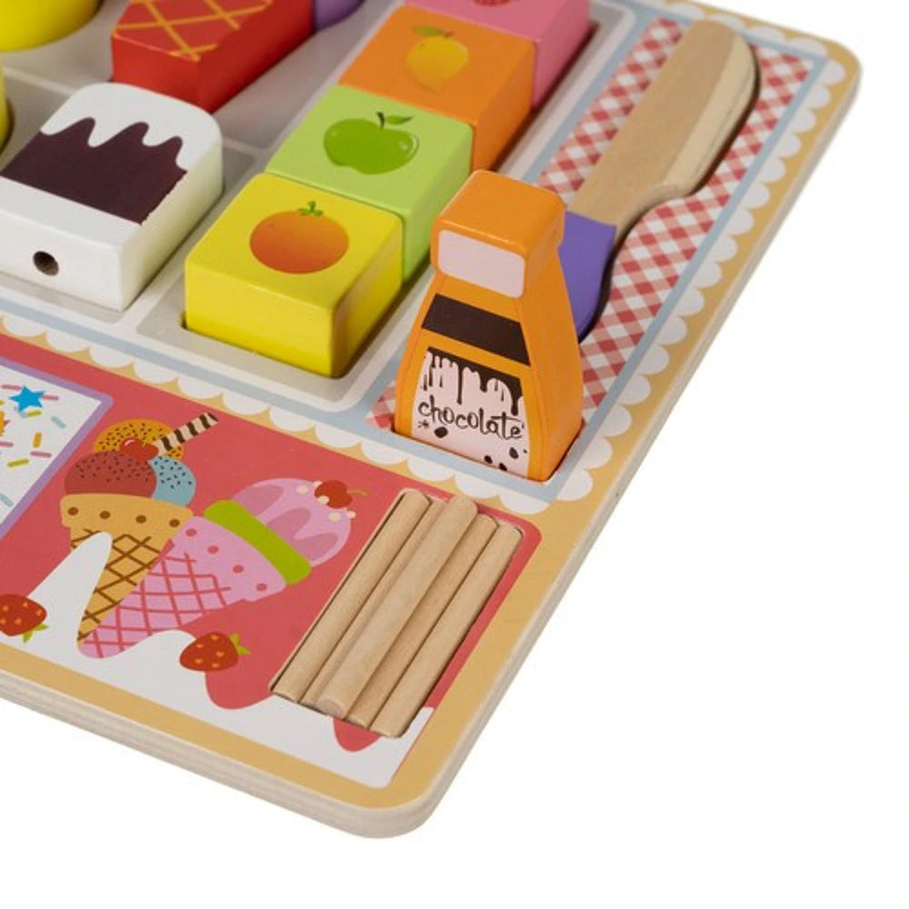 Marchand de glace jouet en bois – 27 pièces
