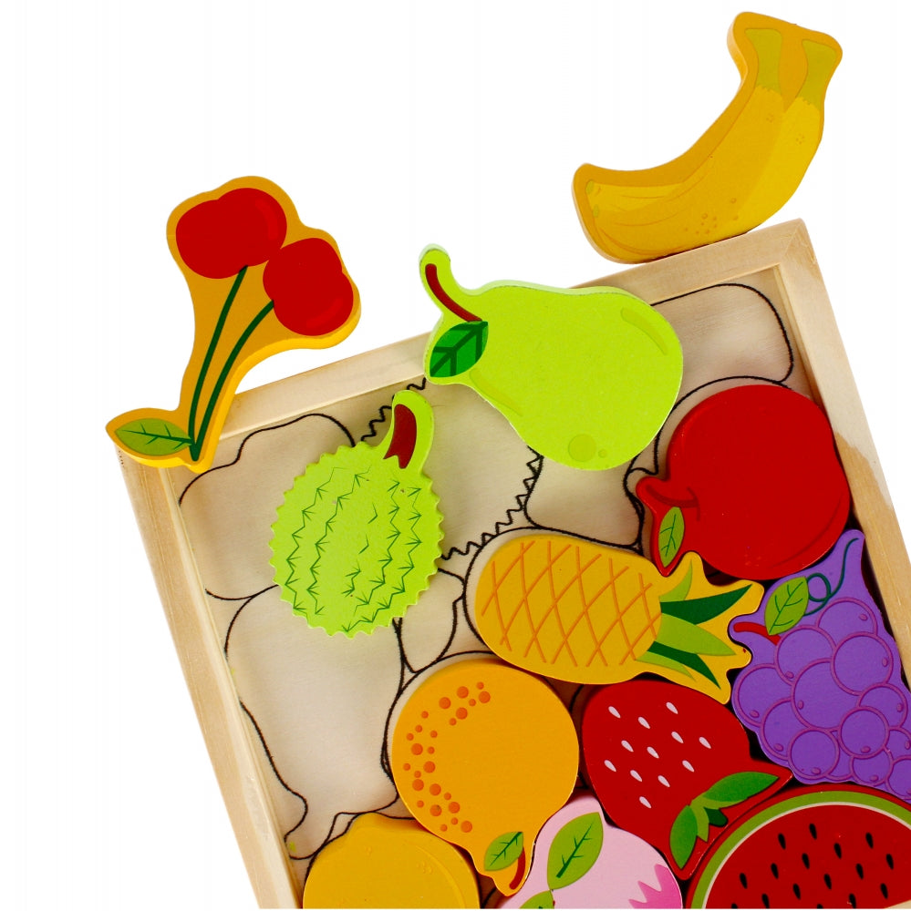 Puzzle fruits en bois Montessori 12 pièces enfant 3 ans
