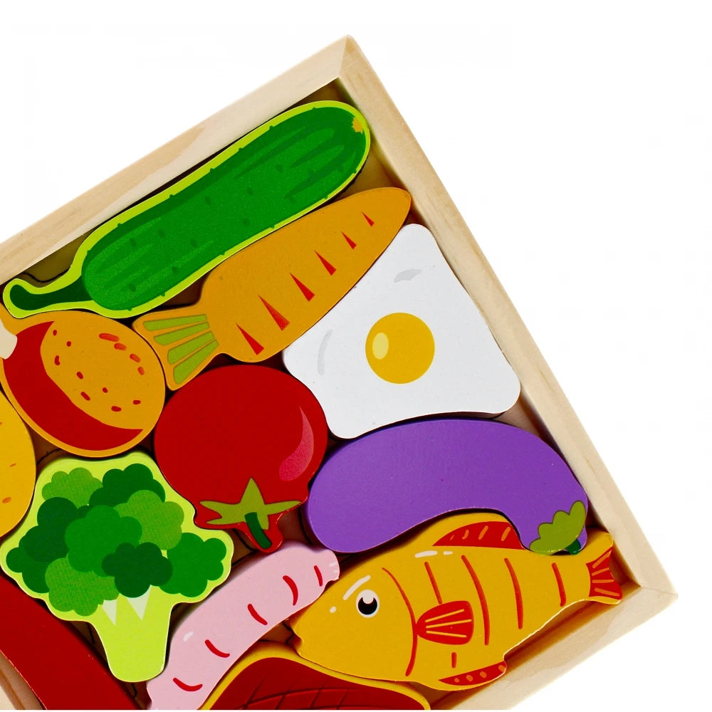 Puzzle Légumes en Bois Montessori — 12 Pièces Enfant 3 ans