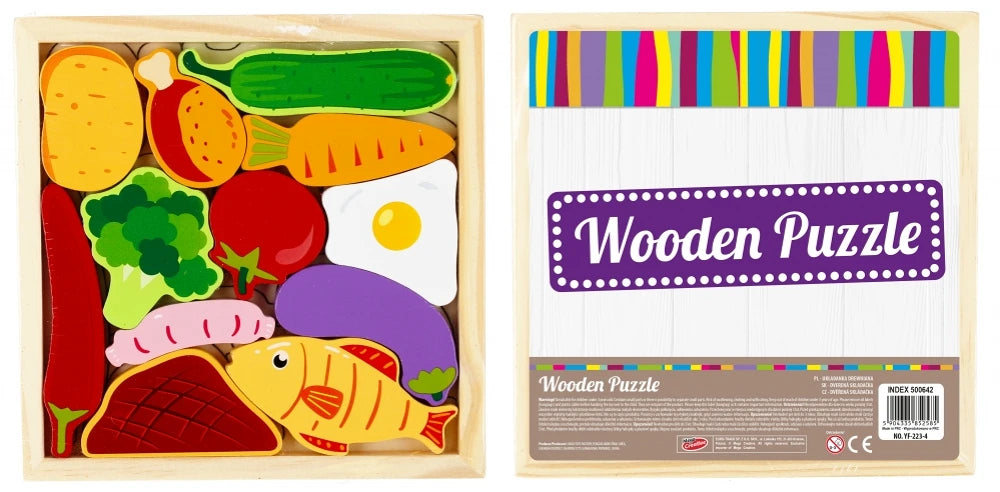 Puzzle Légumes en Bois Montessori — 12 Pièces Enfant 3 ans