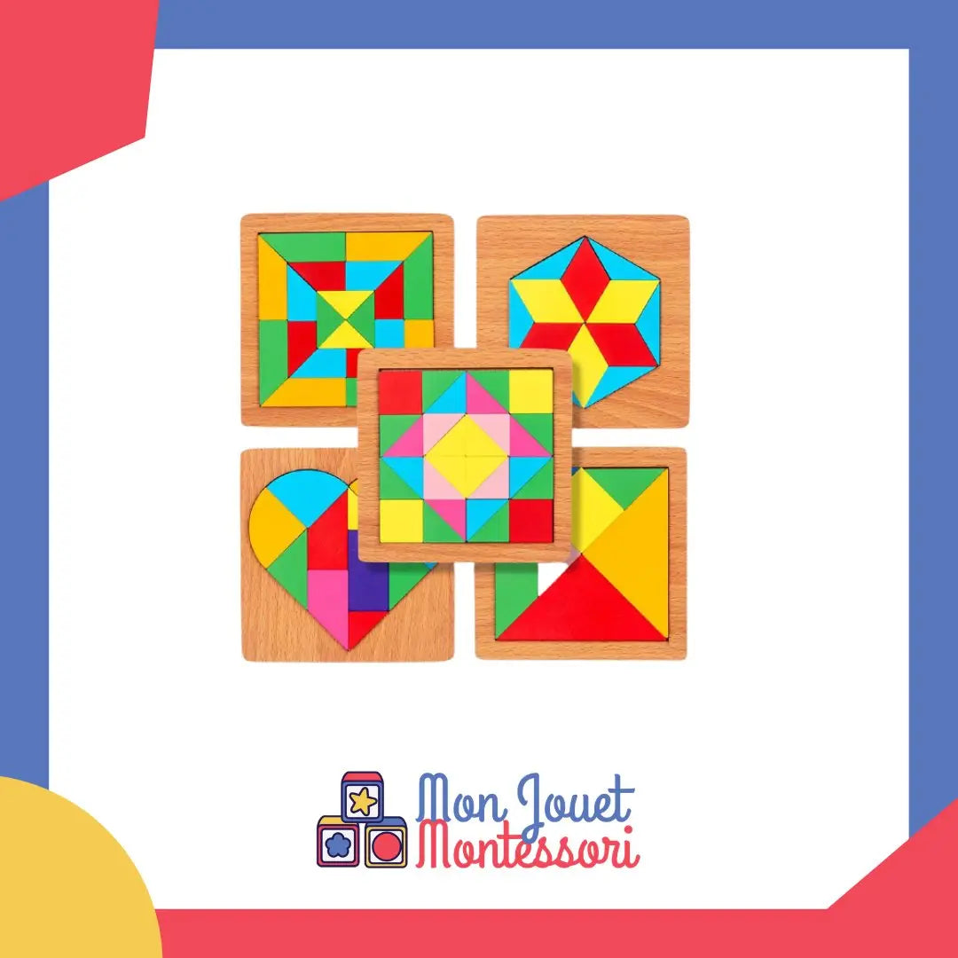 130 Pièces Puzzle En Bois Tangram Formes Géométriques - Cadeau Éducatif