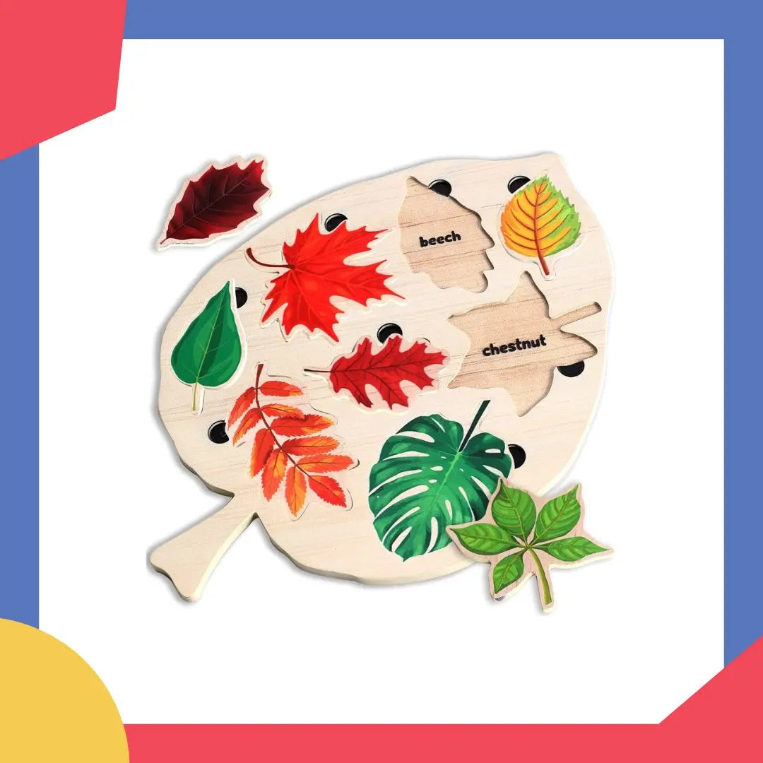 Puzzle en Bois d'Apprentissage des Feuilles Montessori - Mon Jouet Montessori