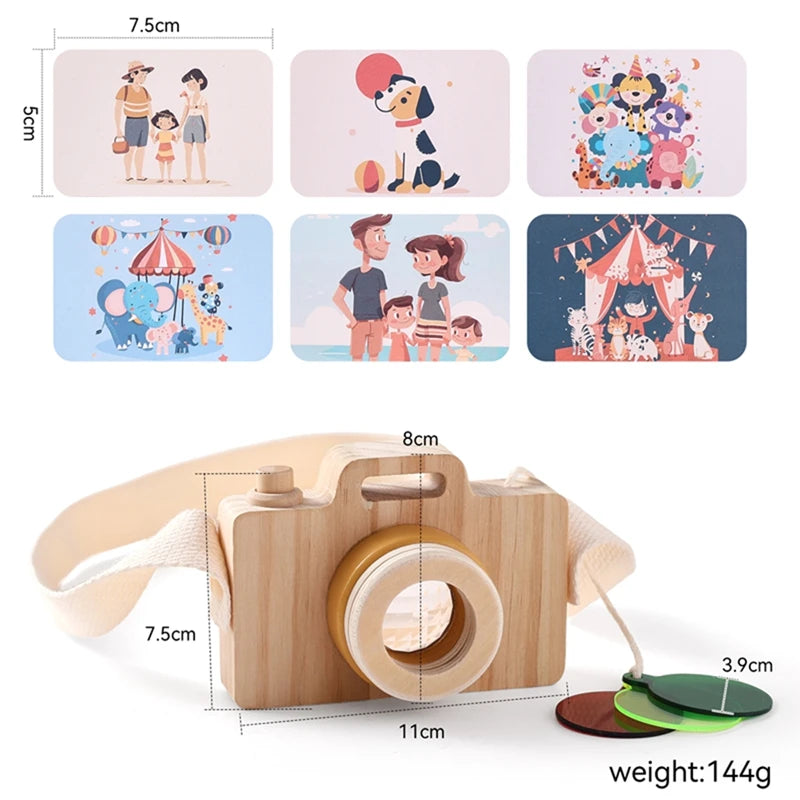 Jouet Puzzle avec caméra en bois avec cartes, jouets Montessori pour enfants, cadeaux de bricolage en bois faits à la main, décoration de chambre de bébé, jouet d'extérieur - Mon Jouet Montessori