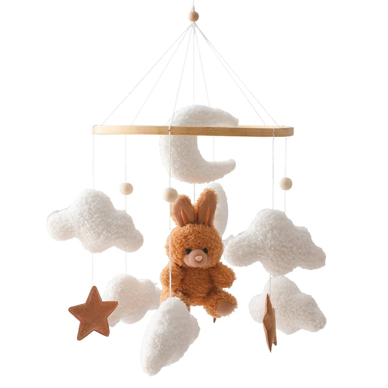 Hochet en bois pour bébé de 0 à 12 mois, Mobile sur le lit, boîte à musique pour nouveau-né, cloche de lit, support de jouets suspendu, jouets pour bébé, berceau et garçon - Mon Jouet Montessori