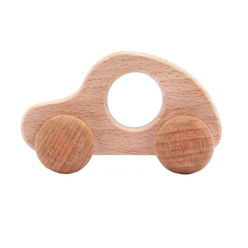 Voiture en bois pour bébé, bloc en bois pour bébés, sans BPA, hêtre biologique, forme animale, jouet pour bébé, jouets Montessori, artisanat fait à la main - Mon Jouet Montessori