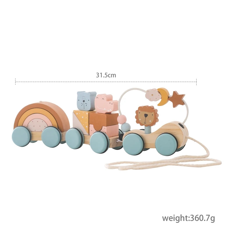 Jouets Montessori pour bébé, Train en bois, jouets éducatifs pour bébé, blocs arc-en-ciel en bois, chariot, jouets d'apprentissage pour bébé, cadeaux d'anniversaire pour enfants - Mon Jouet Montessori