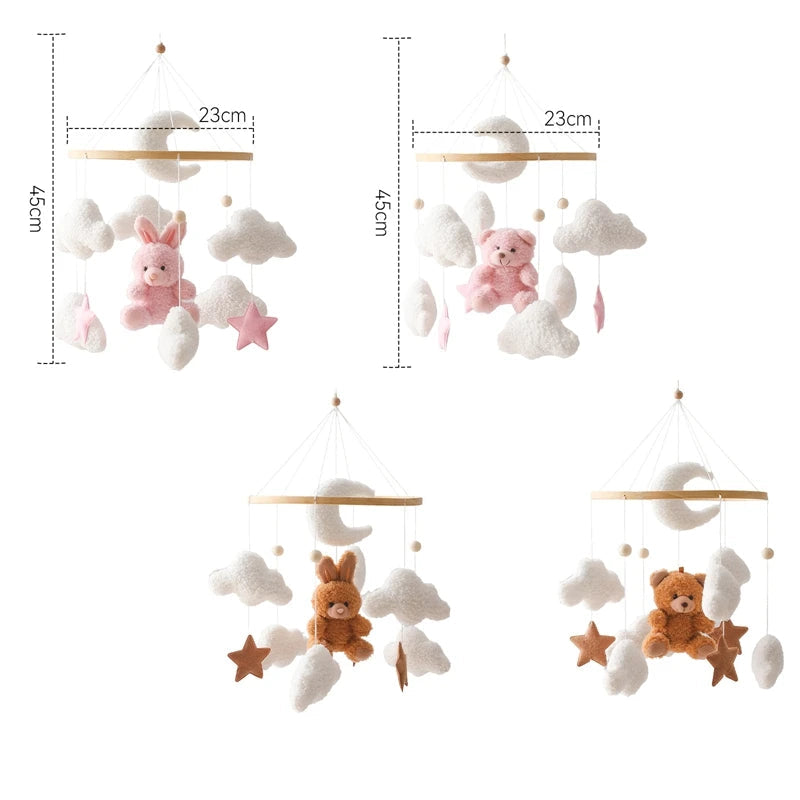 Hochet en bois pour bébé de 0 à 12 mois, Mobile sur le lit, boîte à musique pour nouveau-né, cloche de lit, support de jouets suspendu, jouets pour bébé, berceau et garçon - Mon Jouet Montessori
