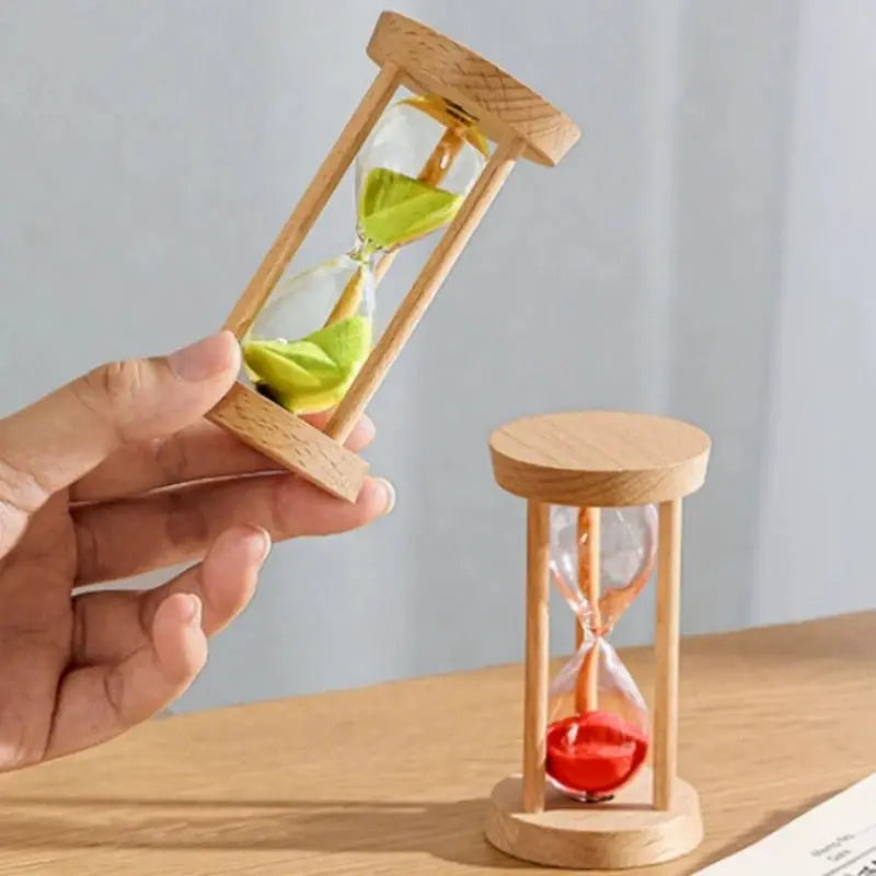 Sablier de 10 Minutes,Cadre en Bois Décoration de Maison Bureau - Jaune