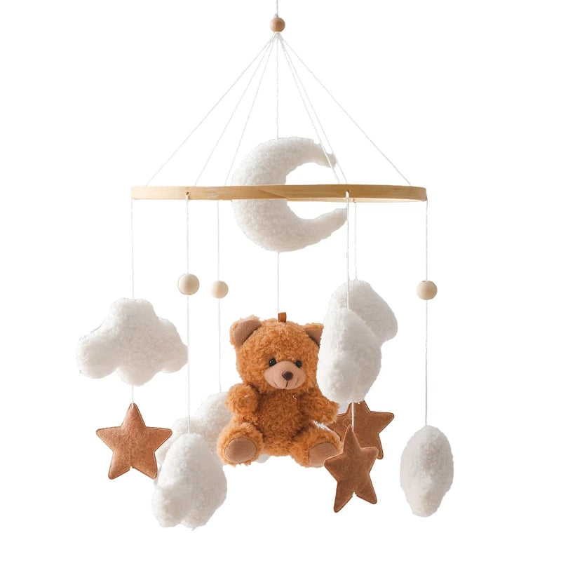 Hochet en bois pour bébé de 0 à 12 mois, Mobile sur le lit, boîte à musique pour nouveau-né, cloche de lit, support de jouets suspendu, jouets pour bébé, berceau et garçon - Mon Jouet Montessori