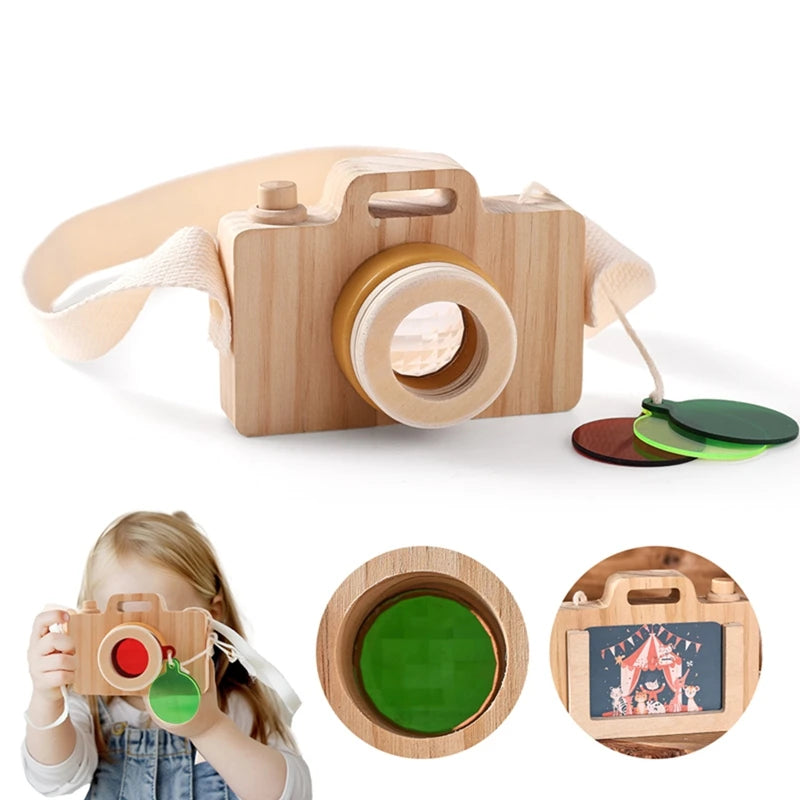 Jouet Puzzle avec caméra en bois avec cartes, jouets Montessori pour enfants, cadeaux de bricolage en bois faits à la main, décoration de chambre de bébé, jouet d'extérieur -  Mon Jouet Montessori