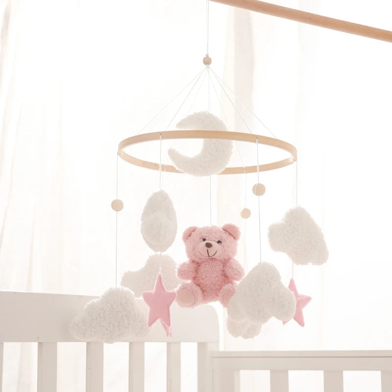 Hochet en bois pour bébé de 0 à 12 mois, Mobile sur le lit, boîte à musique pour nouveau-né, cloche de lit, support de jouets suspendu, jouets pour bébé, berceau et garçon - Mon Jouet Montessori