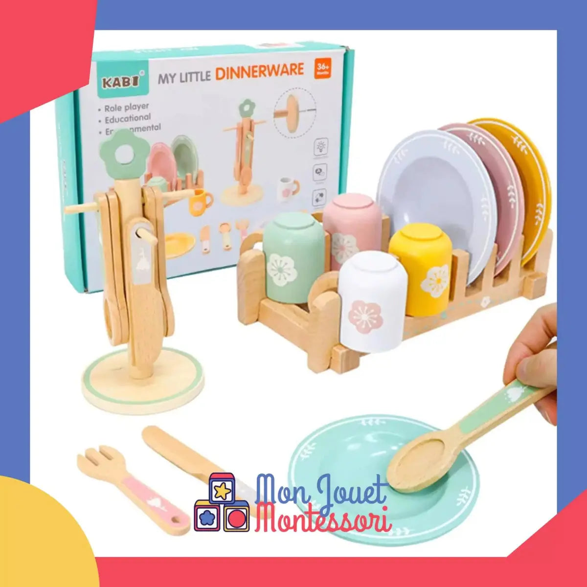 Set Cuisine Jouet Montessori - Housse De Chaise + Tablier Enfant | Jeu De Rôle Et Imitation