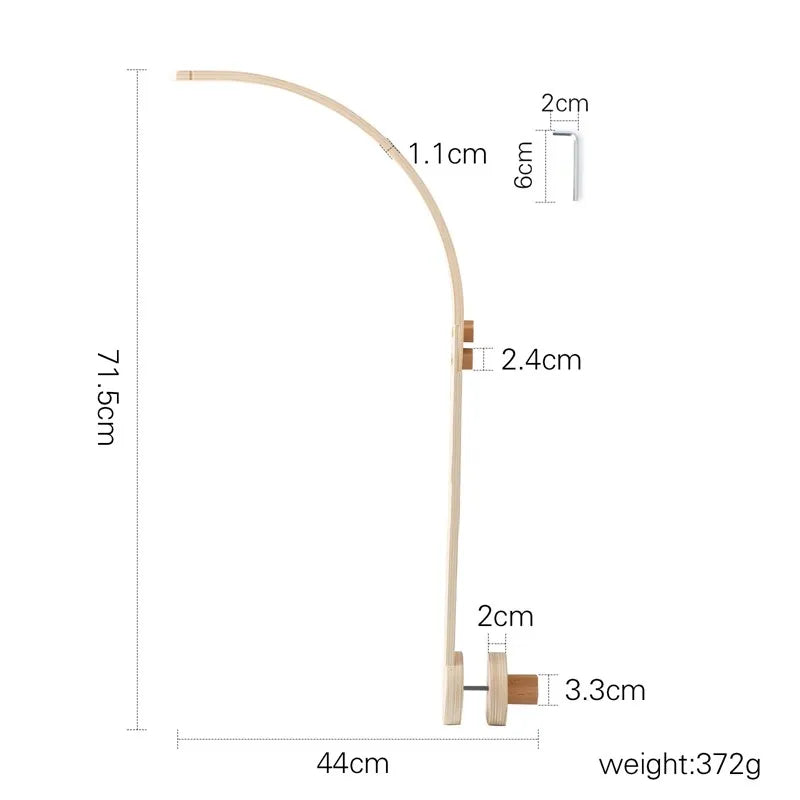 Boîte à musique mobile en bois pour nouveau-né, hochet en feutre pour bébé de 0 à 12 mois, support de cloche de lit au crochet, jouet CPull pour bébé - Mon Jouet Montessori