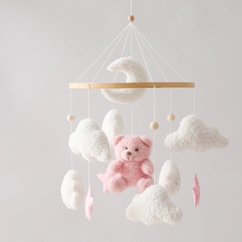Hochet en bois pour bébé de 0 à 12 mois, Mobile sur le lit, boîte à musique pour nouveau-né, cloche de lit, support de jouets suspendu, jouets pour bébé, berceau et garçon - Mon Jouet Montessori