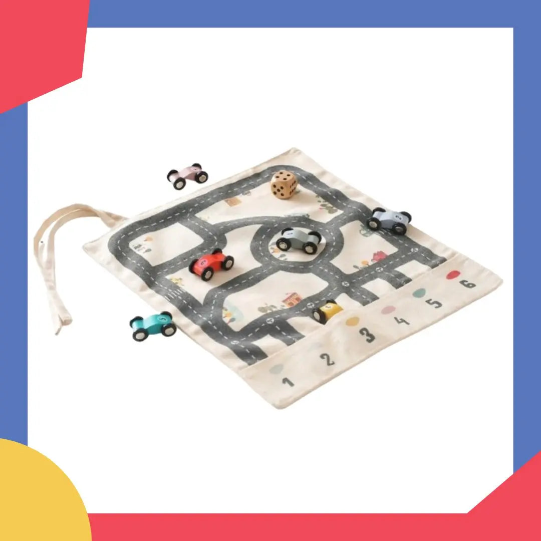 Tapis de jeu de route avec voitures en bois Montessori — free download