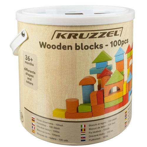 Blocs de construction en bois 100 pièces