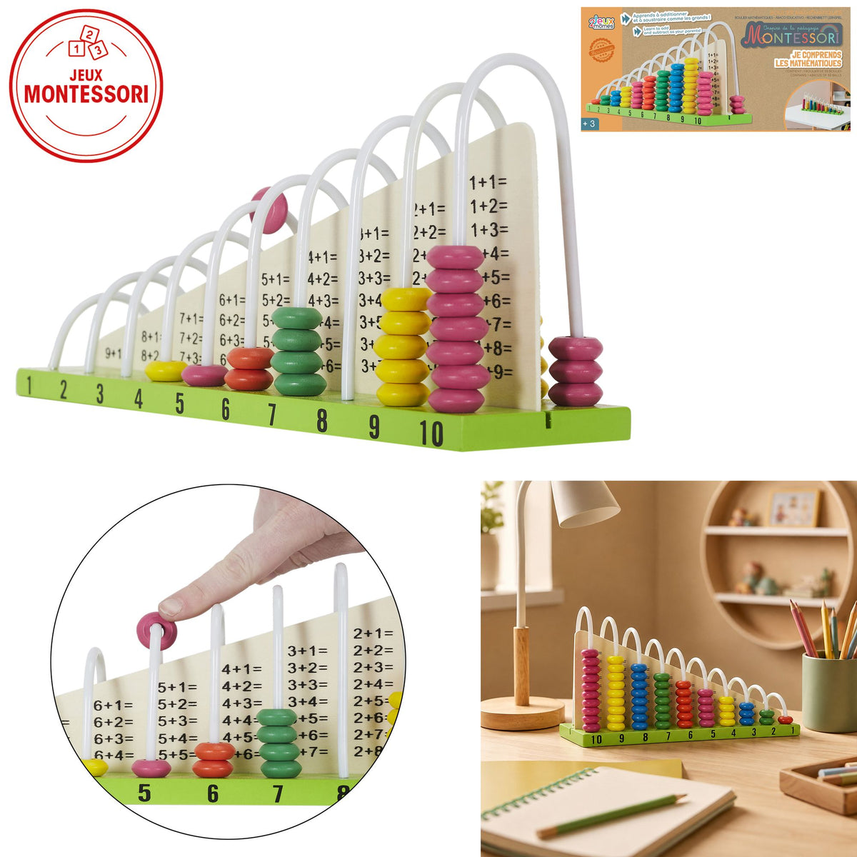 Boulier Montessori en bois