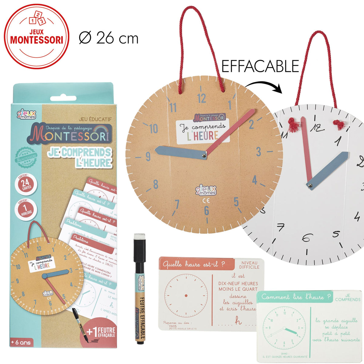 Horloge éducative Montessori