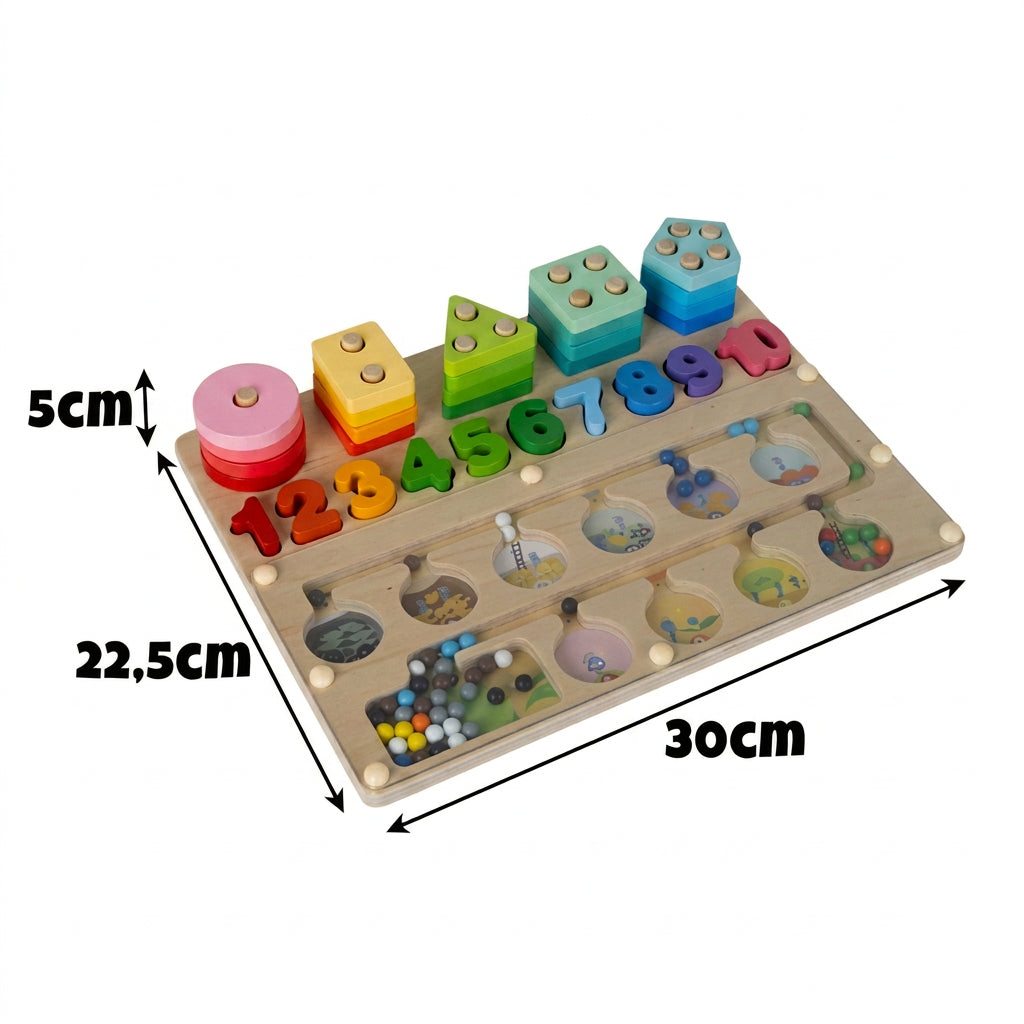 Jeu Montessori 3 en 1 en bois labyrinthe magnétique – photo 3