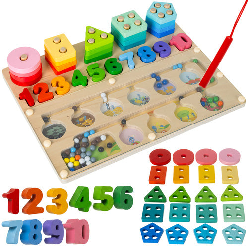 Jeu Montessori 3 en 1 en bois labyrinthe magnétique – photo 5
