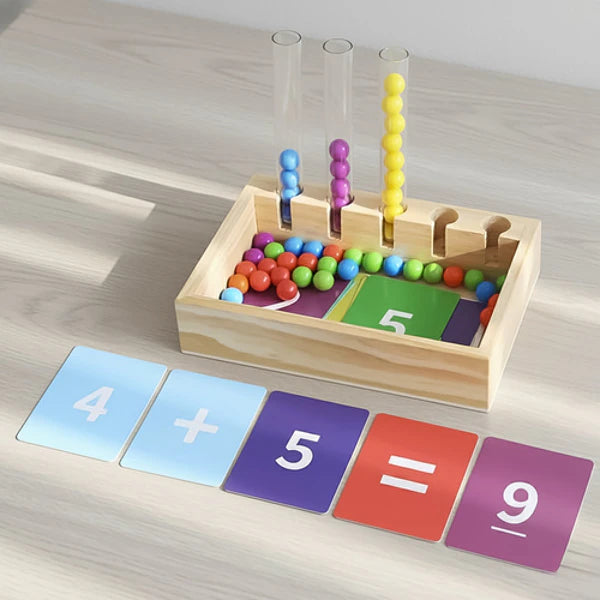 Jeu de tri Montessori en bois – couleurs et comptage