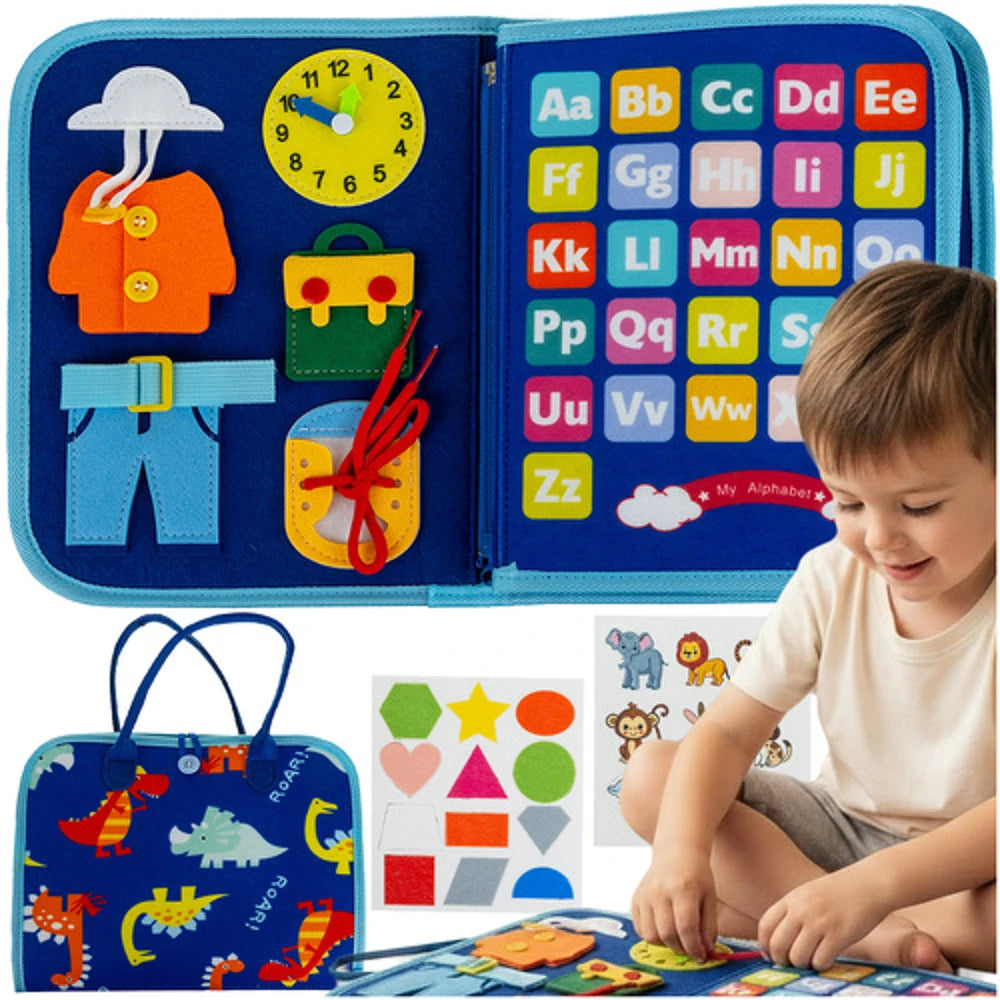 Kit Sensoriel Montessori 7 en 1 - Tableau d'Apprentissage pour Tout-Petits