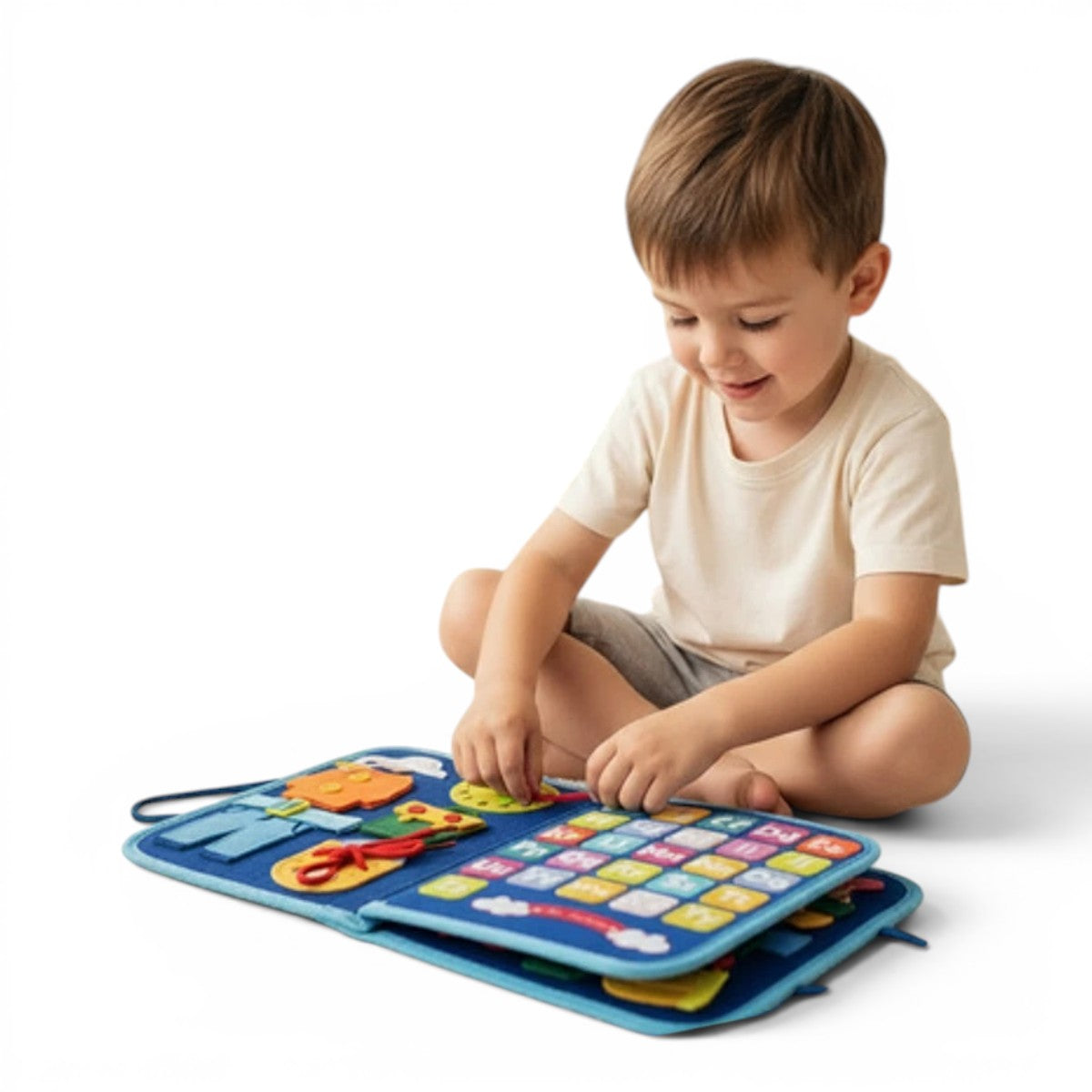 Kit Sensoriel Montessori 7 en 1 - Tableau d'Apprentissage pour Tout-Petits