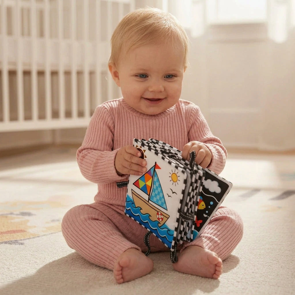 Livre sensoriel bébé contrasté en tissu – photo 2
