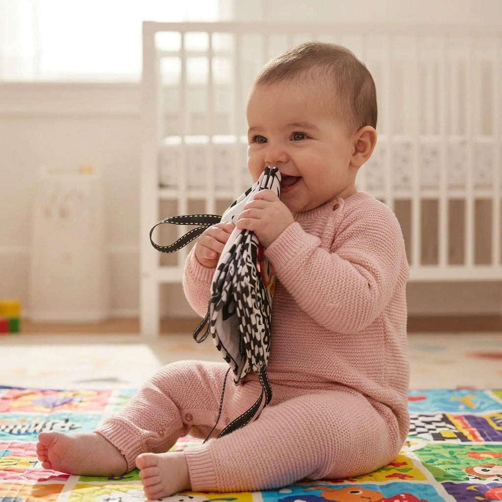 Livre sensoriel bébé contrasté en tissu – photo 3