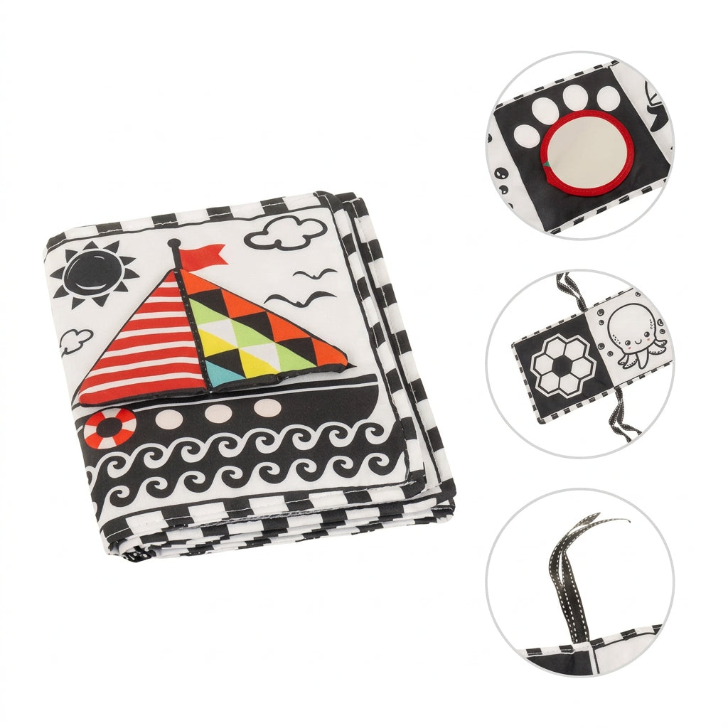 Livre sensoriel bébé contrasté en tissu – photo 5