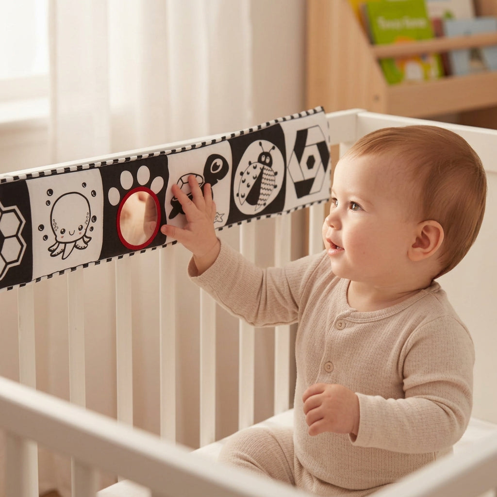 Livre sensoriel bébé contrasté en tissu