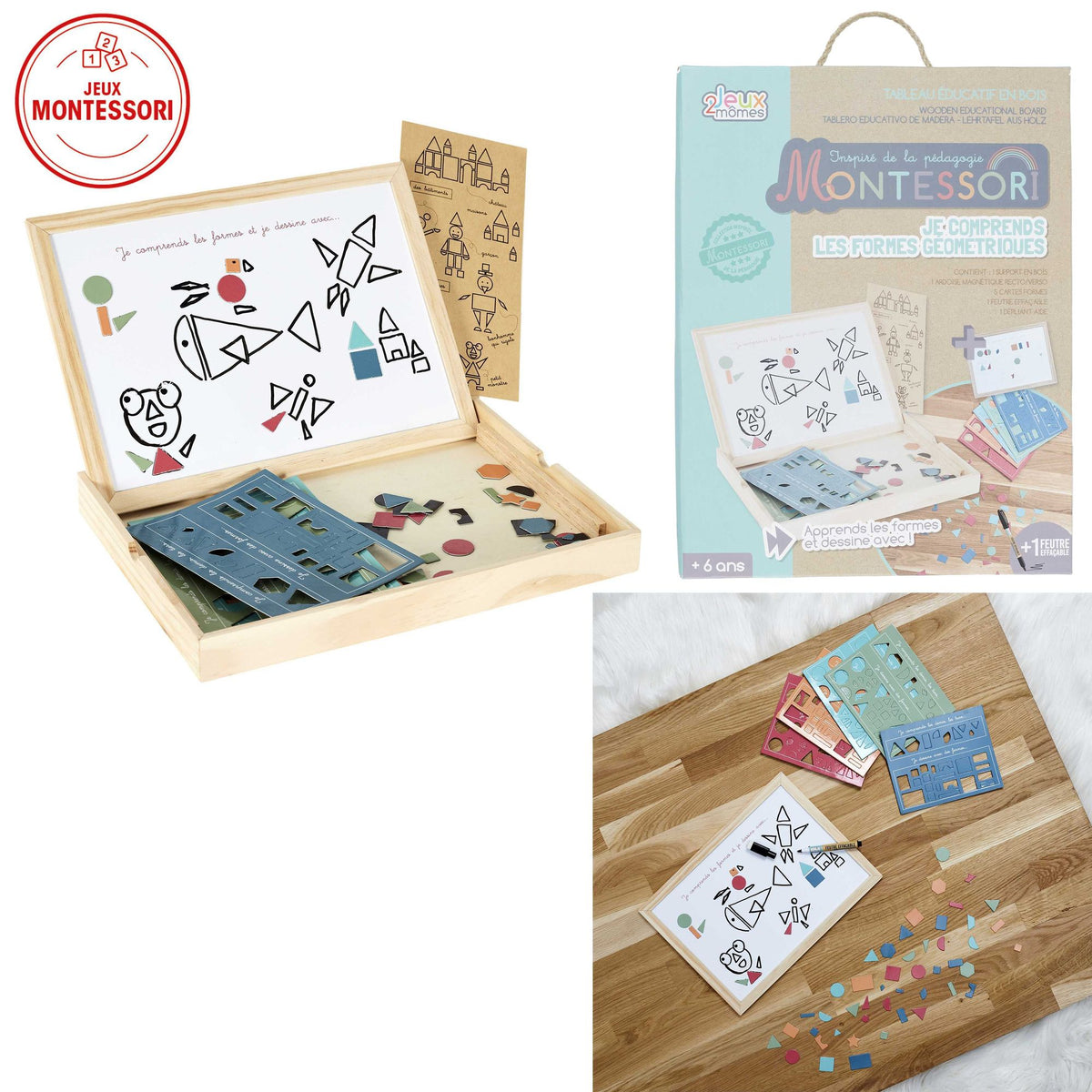 Plateau Montessori formes en bois