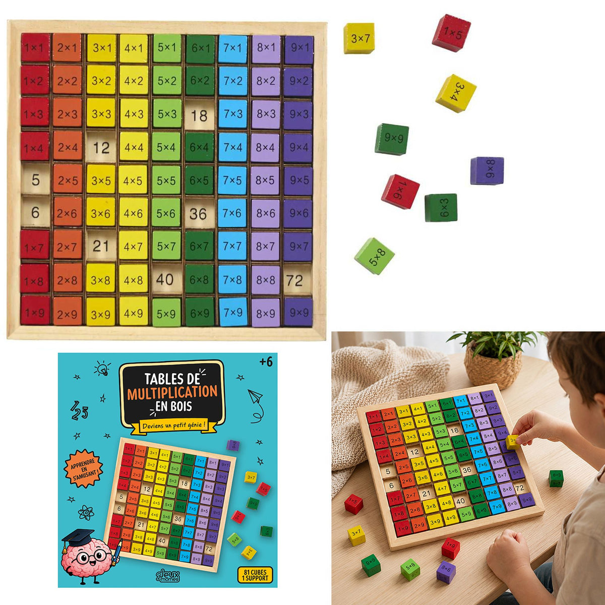 Table de multiplication en bois Montessori