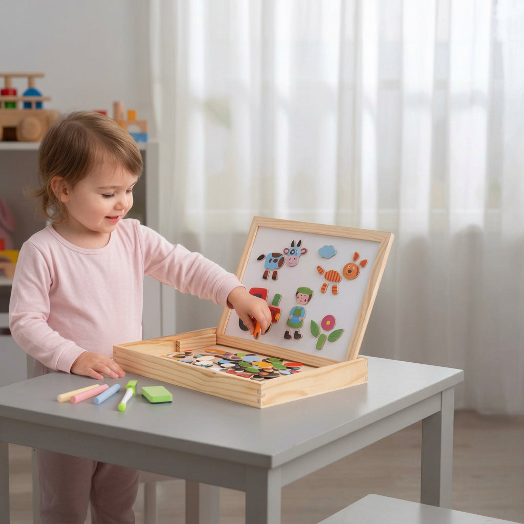 Tableau double face enfant craie et magnétique – photo 3